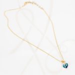 COLLAR CON DIJE ORO LAMINADO CORAZON TRESD ZIRCONIA