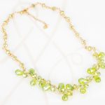 COLLAR SIN DIJE ORO LAMINADO GOTAS BOLITAS CRISTAL