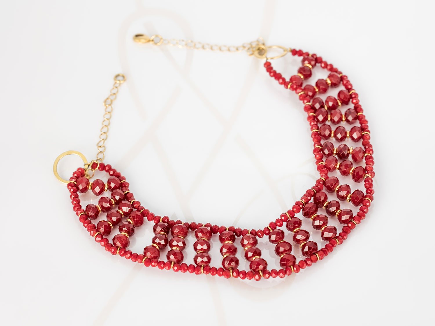 COLLAR SIN DIJE ORO LAMINADO TEJIDO CRISTAL