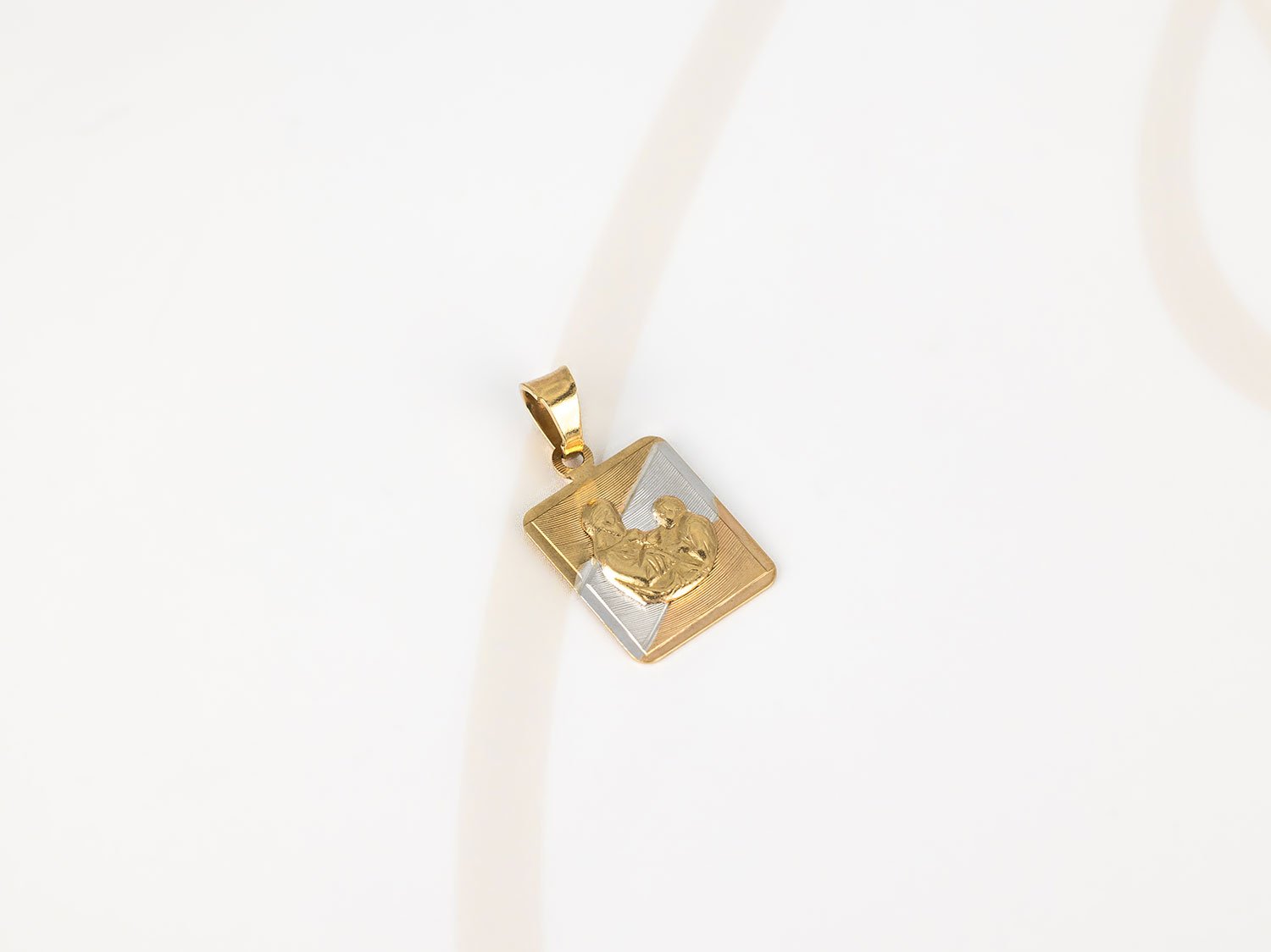 DIJE ORO LAMINADO RECTANGULO COMUNION DIAMANTADO