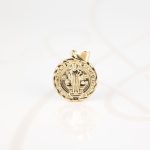 DIJE ORO LAMINADO SAN BENITO GRANDE DIAMANTADO