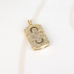DIJE ORO LAMINADO RECTANGULO CURVO ZIRCONIA