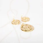 JUEGO ORO LAMINADO CIRCULOS SILUETA MATE