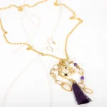 JUEGO ORO LAMINADO POMPON CADENA PERLA