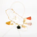 JUEGO ORO LAMINADO ARBOL POMPONES PERLA