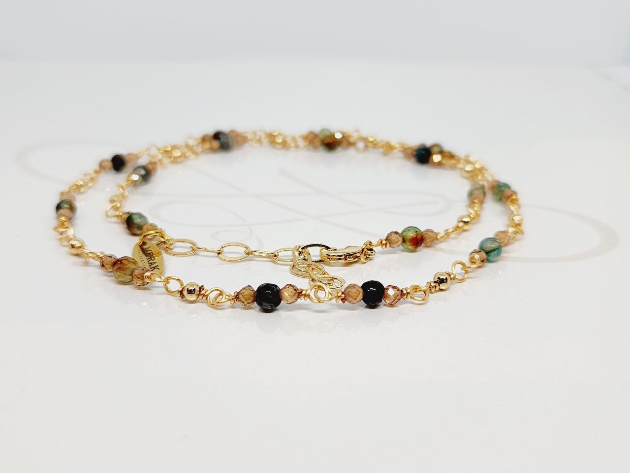 COLLAR SIN DIJE PIEDRAS VARIAS SENCILLO MULTICOLOR