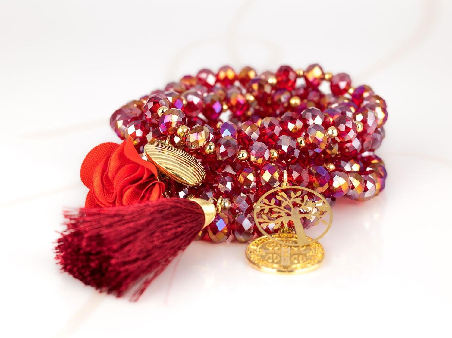 PULSERA CON DIJE ORO LAMINADO FLOR POMPON CRISTAL
