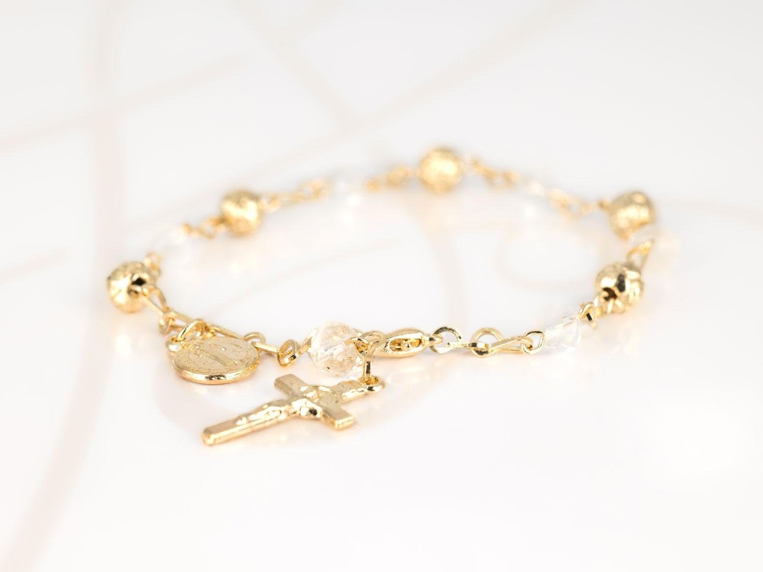 PULSERA CON DIJE ORO LAMINADO MISTERIO MEDIANO FILIGRANA
