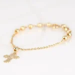 PULSERA CON DIJE ORO LAMINADO MISTERIO CHICO LISO