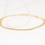 PULSERA SIN DIJE ORO LAMINADO MEDIANA ESLABON BARBADA