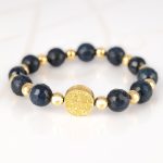 PULSERA SIN DIJE ORO LAMINADO SAN BENITO PIEDRA