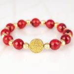 PULSERA SIN DIJE ORO LAMINADO SAN BENITO PIEDRA