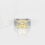 ANILLO PLATA RODIZADA TOPACIO AMARILLO LISTON DOBLE