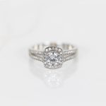 ANILLO PLATA RODIZADA TOPACIO BLANCO DOBLE LINEA