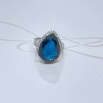 ANILLO PLATA RODIZADA GOTA ZAFIRO GRANDE