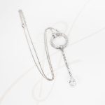 COLLAR PLATA RODIZADA CIRCULO PENDULO TOPACIO BLANCO