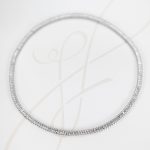 GARGANTILLA PLATA RODIZADA BAGUETTE CONTINUO TOPACIO BLANCO