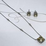 JUEGO PLATA RODIZADA CUADRO MINI CITRINO