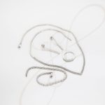 JUEGO PLATA RODIZADA SET COMPLETO V TOPACIO BLANCO