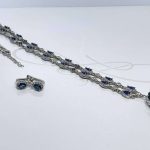 JUEGO PLATA RODIZADA GOOTAS VARIAS ZAFIRO