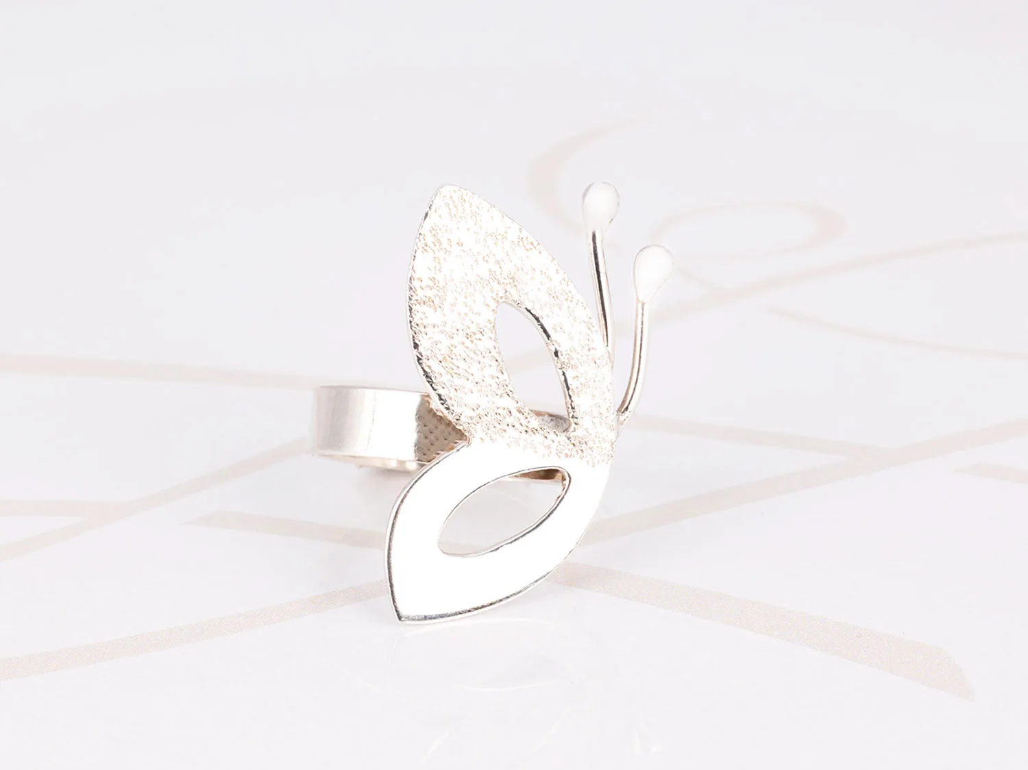 ANILLO PLATA MEDIA MARIPOSA AZUCARADO