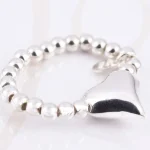 ANILLO PLATA CORAZON LISO BOLA