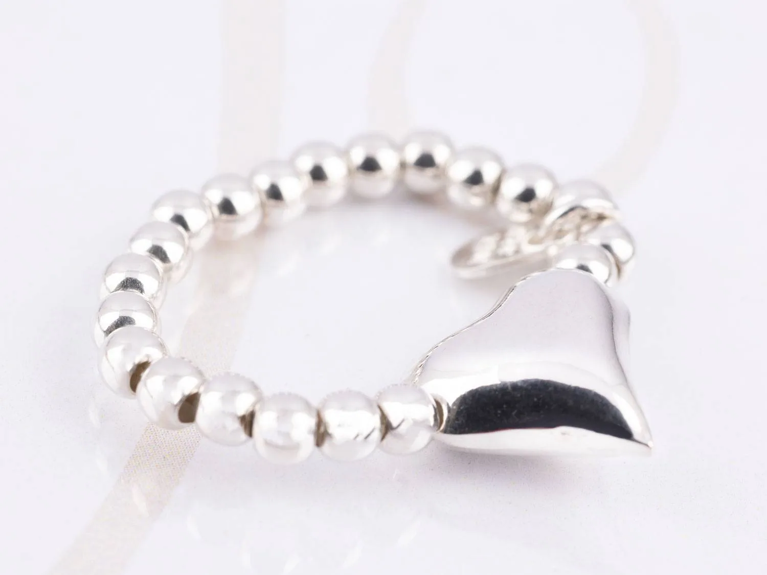 ANILLO PLATA CORAZON LISO BOLA