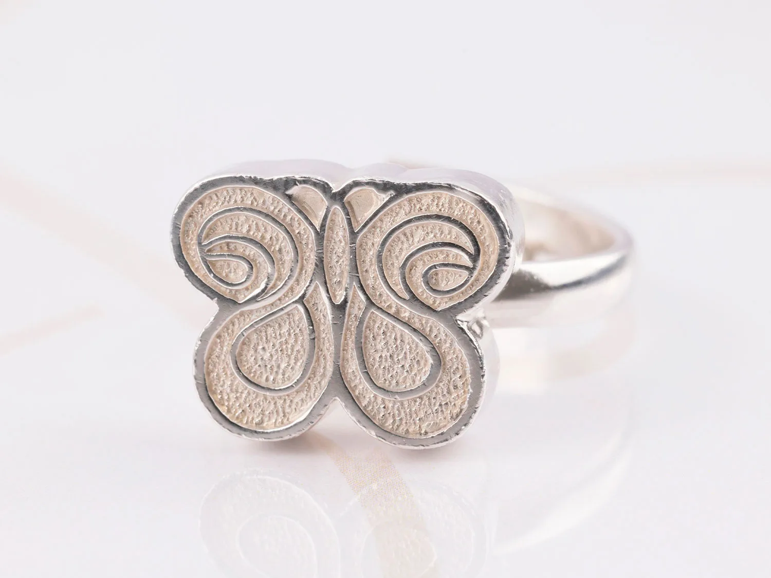 ANILLO PLATA MARIPOSA CARTONEADO