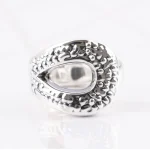 ANILLO PLATA GOTA GRANULADA ELECTROFORMADO
