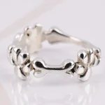 ANILLO PLATA HUELLA Y HUESO ELECTROFORMADO