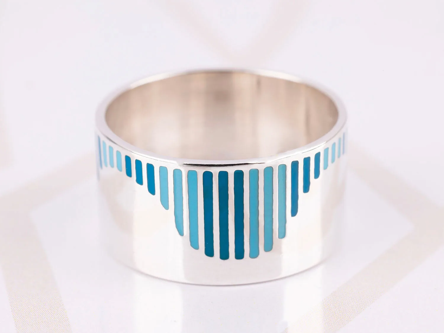 ANILLO PLATA ALTAS Y BAJAS ESMALTADO
