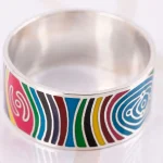 ANILLO DE PLATA ZEBRA MULTICOLOR