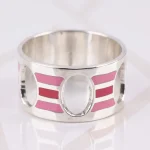 ANILLO PLATA RAYAS Y OVALOS ESMALTADO