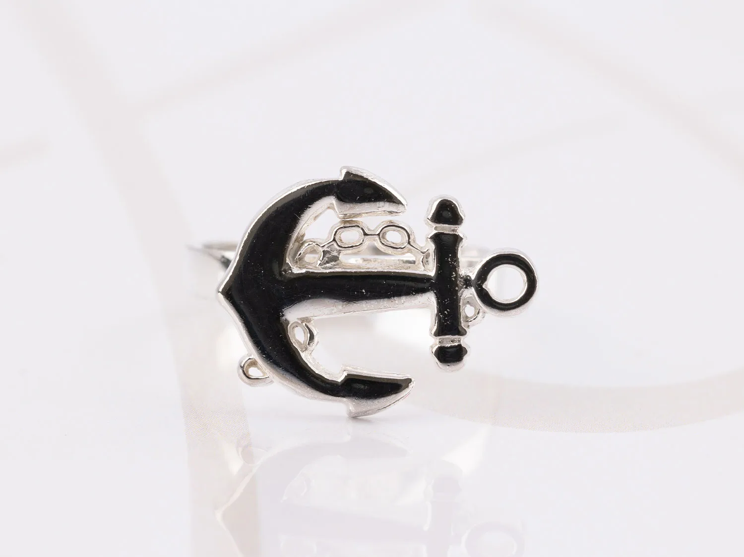 ANILLO PLATA ANCLA LISO