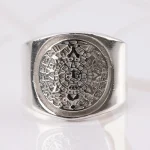 ANILLO PLATA AZTECA CALENDARIO LISO