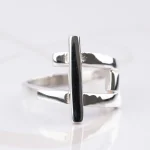 ANILLO PLATA CUADRO BROCHE LISO
