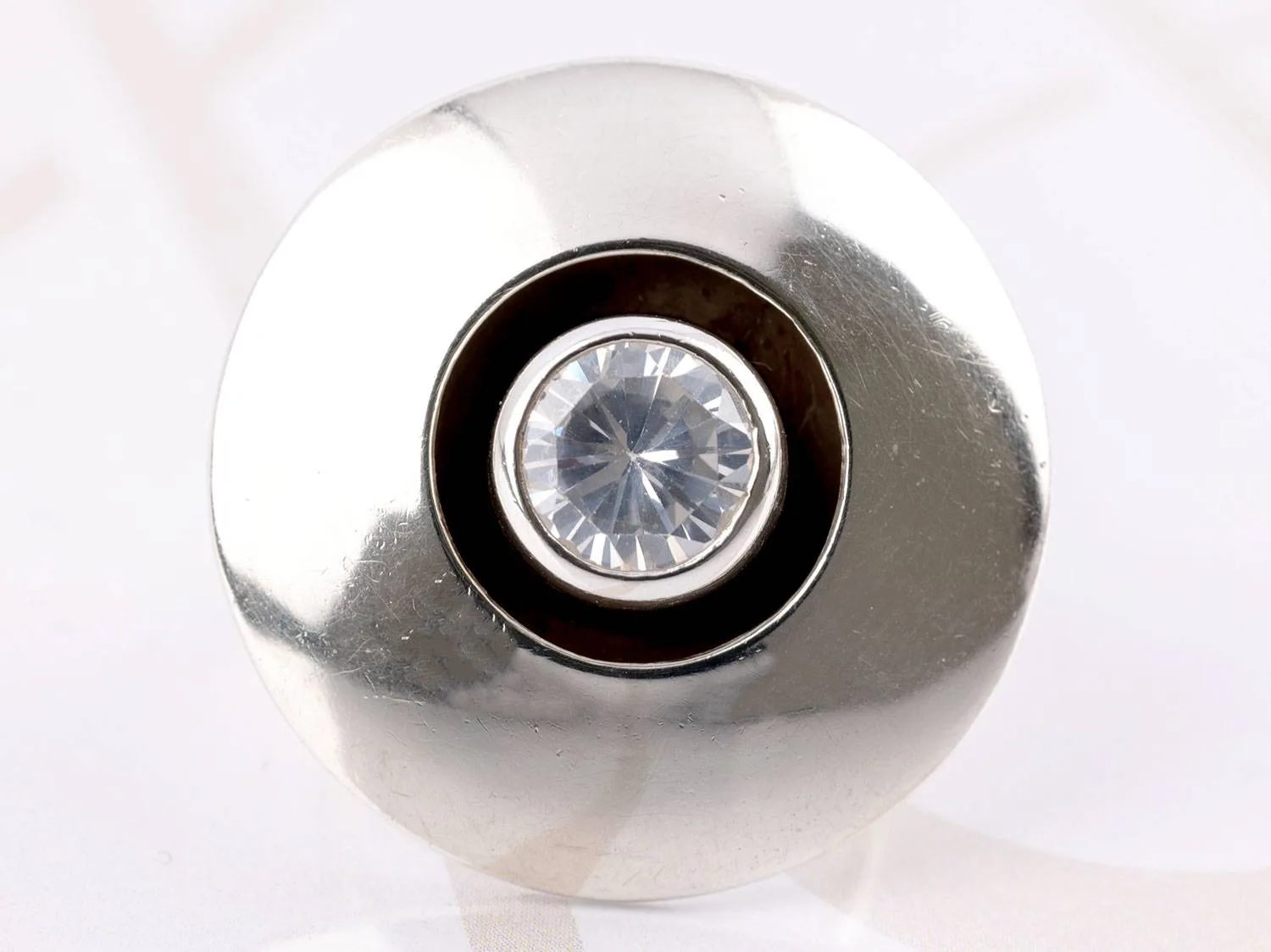 ANILLO PLATA CIRCULO CON ZIRCONIA LISO