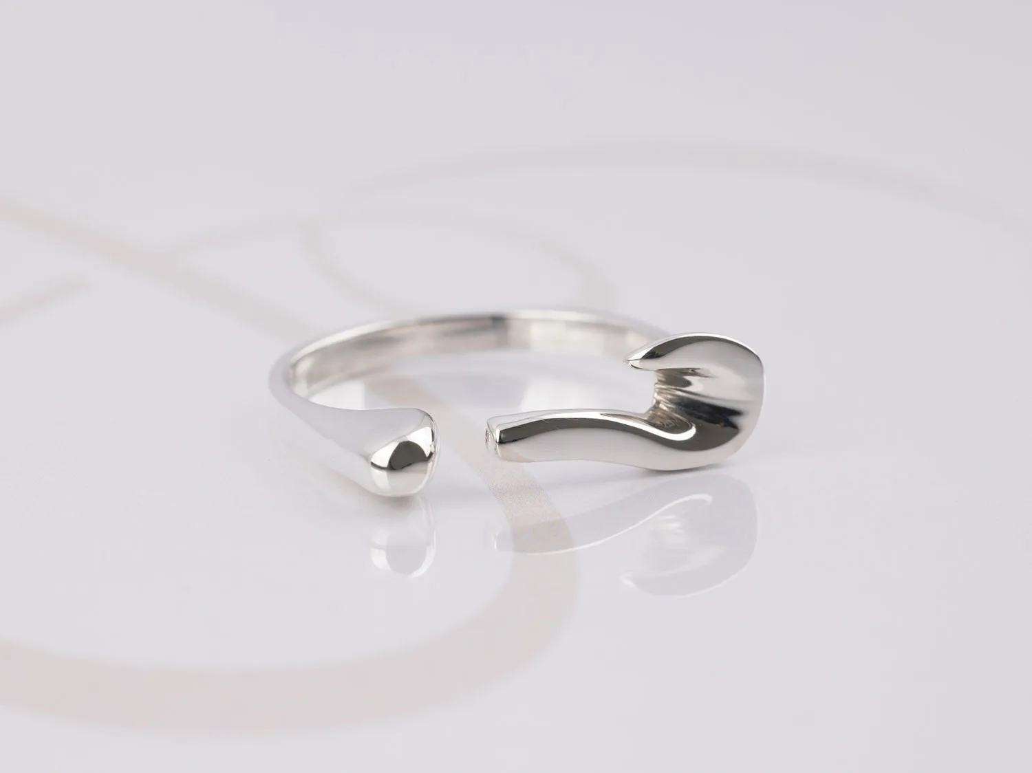 ANILLO PLATA INTERROGACION LISO