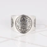 ANILLO PLATA SOL AZTECA CALENDARIO LISO
