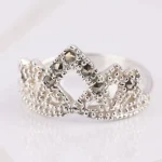 ANILLO DE PLATA CORONA ALTA