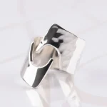 ANILLO PLATA OLAS PICO LISAS MARTILLADO