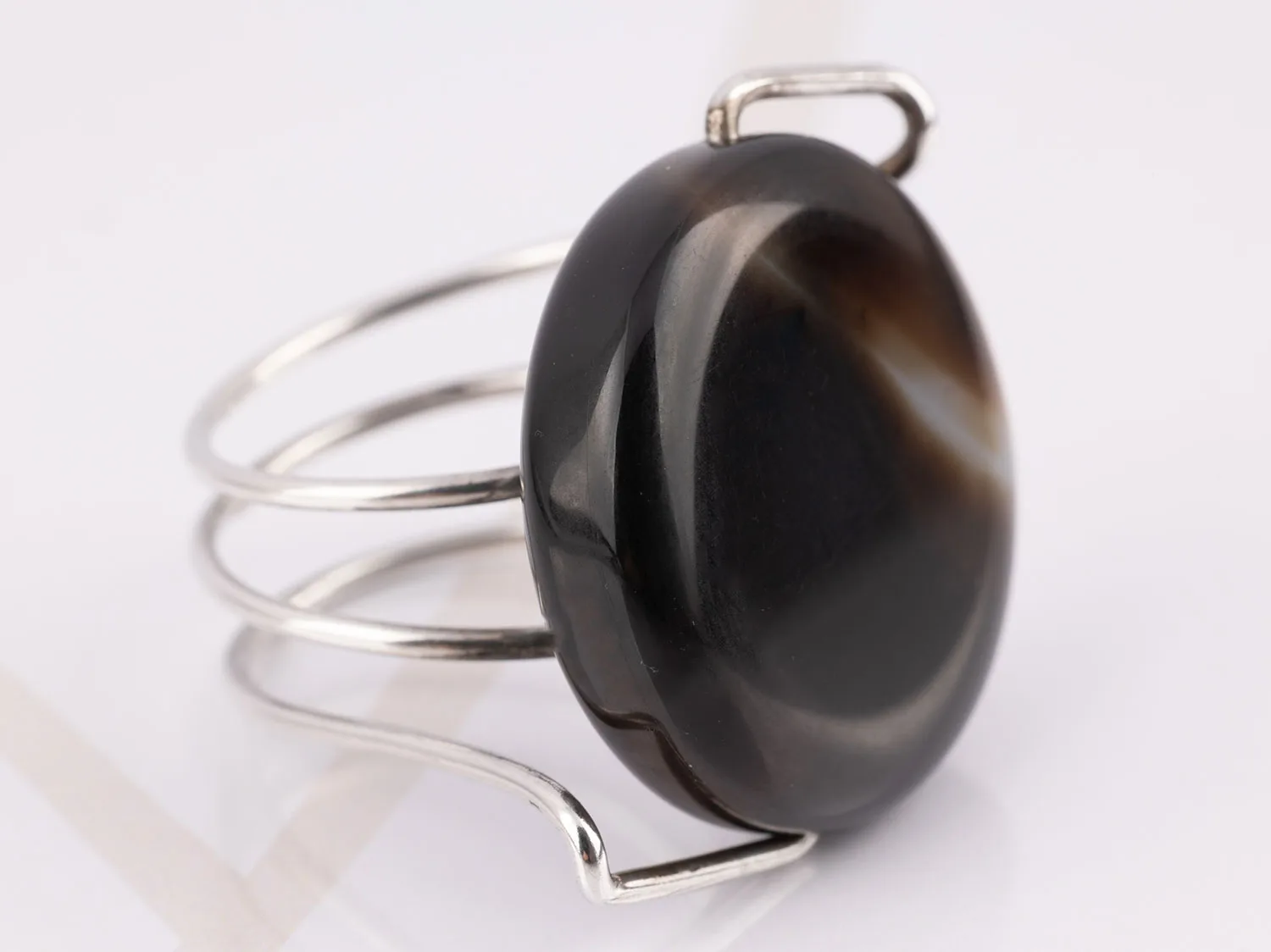 ANILLO PLATA ESPIRAL  PIEDRA AG