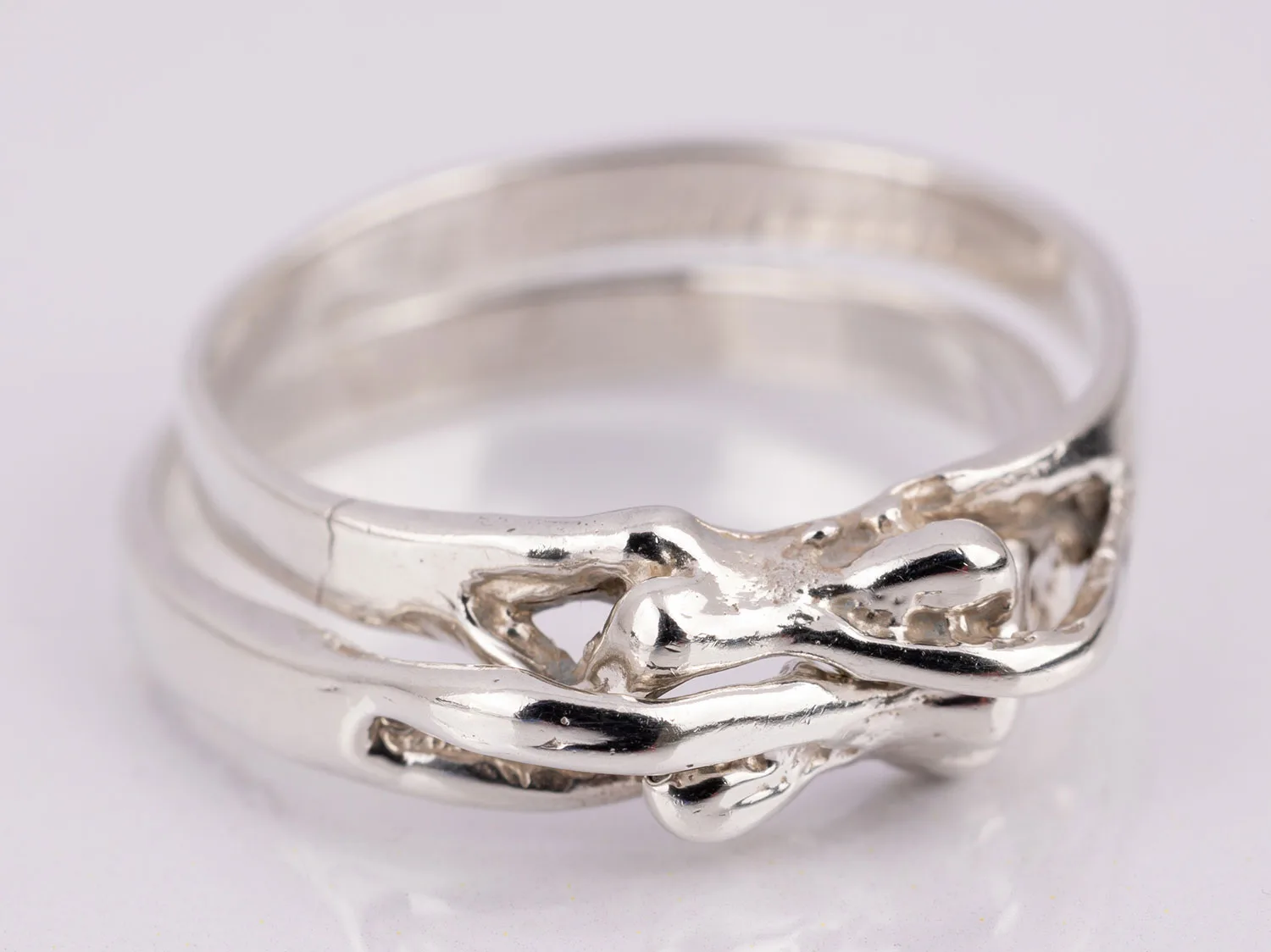 ANILLO DE PLATA DOBLE PAREJA