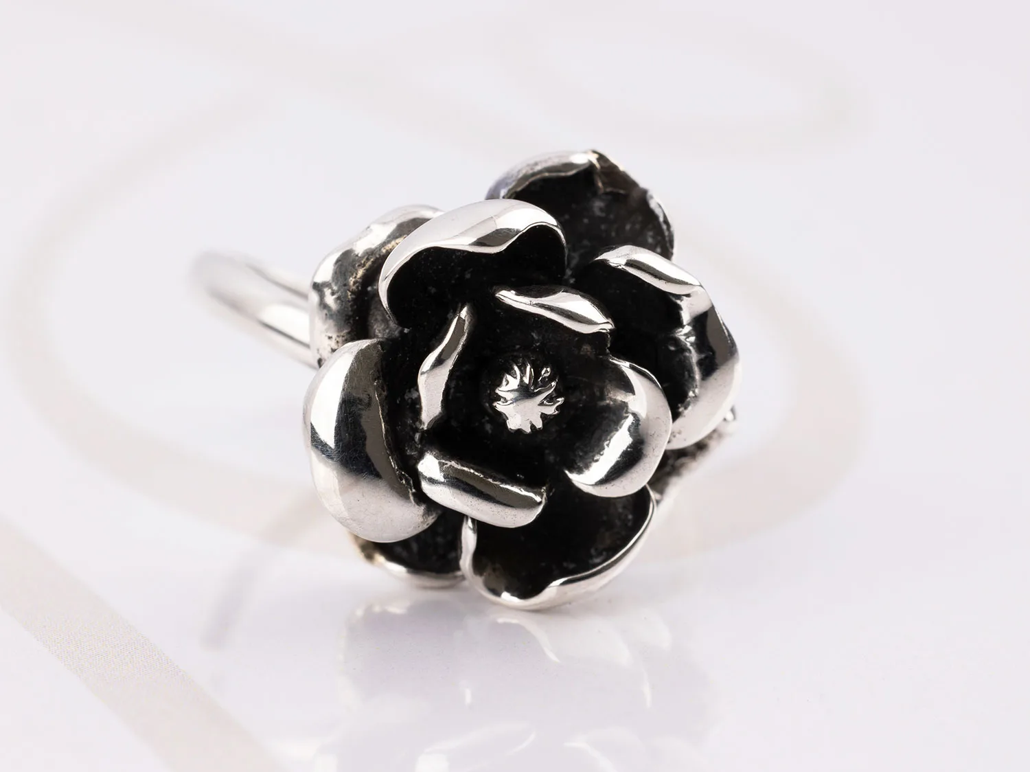 ANILLO PLATA ROSA PAVONADO