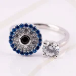 ANILLO DE PLATA OJO DE CRISTAL