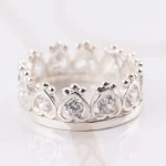 ANILLO PLATA CORONA CORAZONES ZIRCONIA