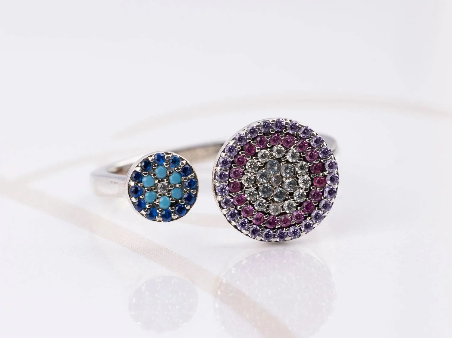 ANILLO PLATA DOBLE CIRCULO ZIRCONIA