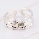 ANILLO PLATA PERRO Y HUESO ZIRCONIA