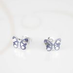 BROQUEL PLATA MARIPOSA OPALO PIEDRA