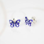 BROQUEL PLATA MARIPOSA OPALO PIEDRA